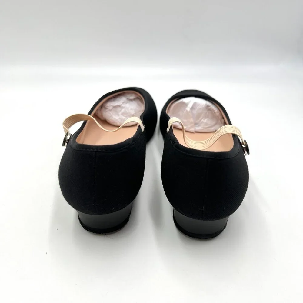 Bloch Womens Size 7.5 S0326L Accent Black Canvas Dance‎ Heels Shoes
